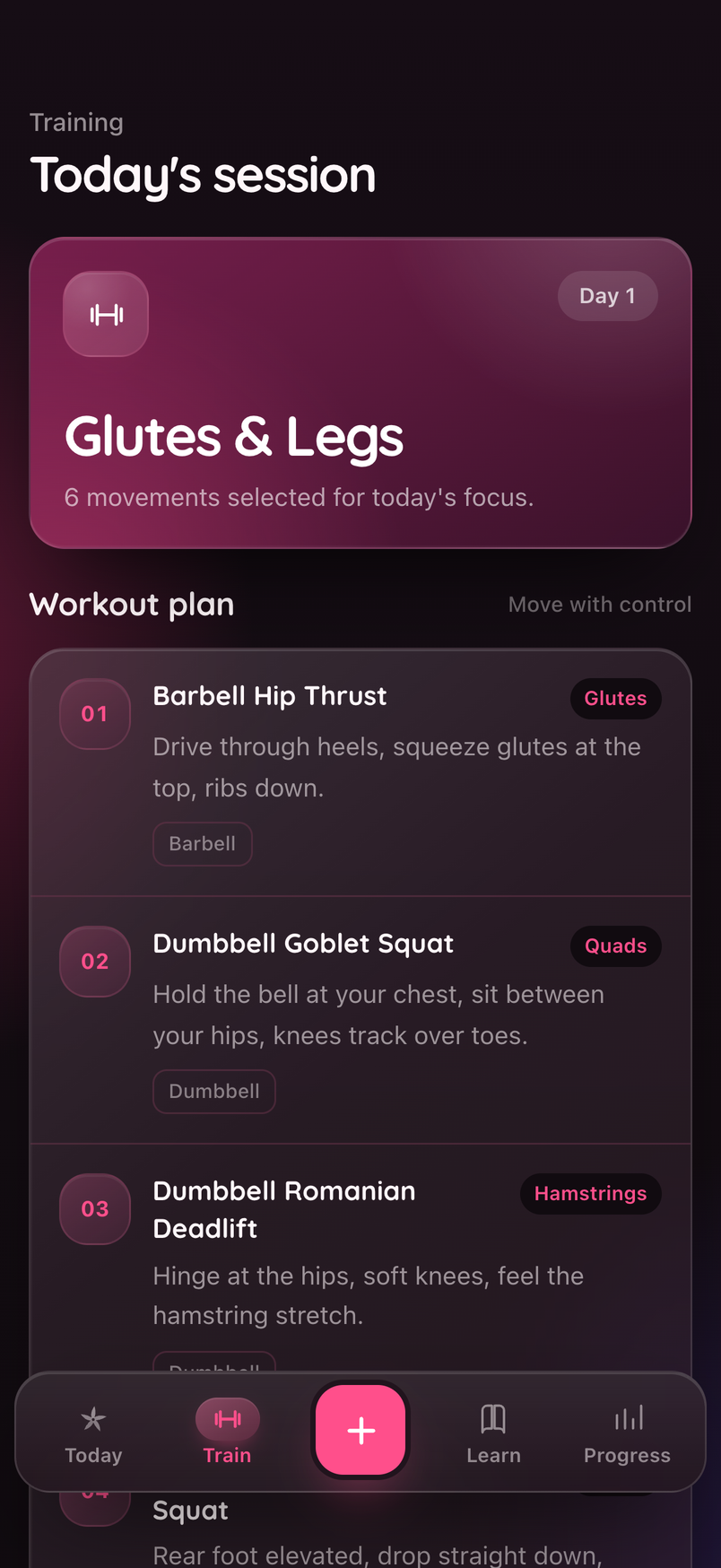 FitFlow training session screen